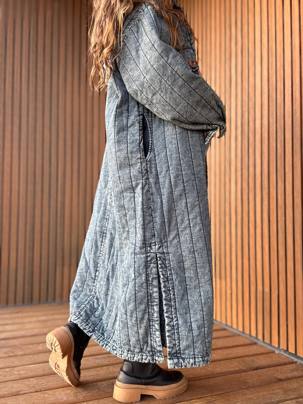 Abrigo jeans azul