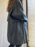 Chaqueta cuero gris oscuro vintage - USADO
