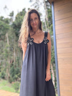 Vestido Flor negro