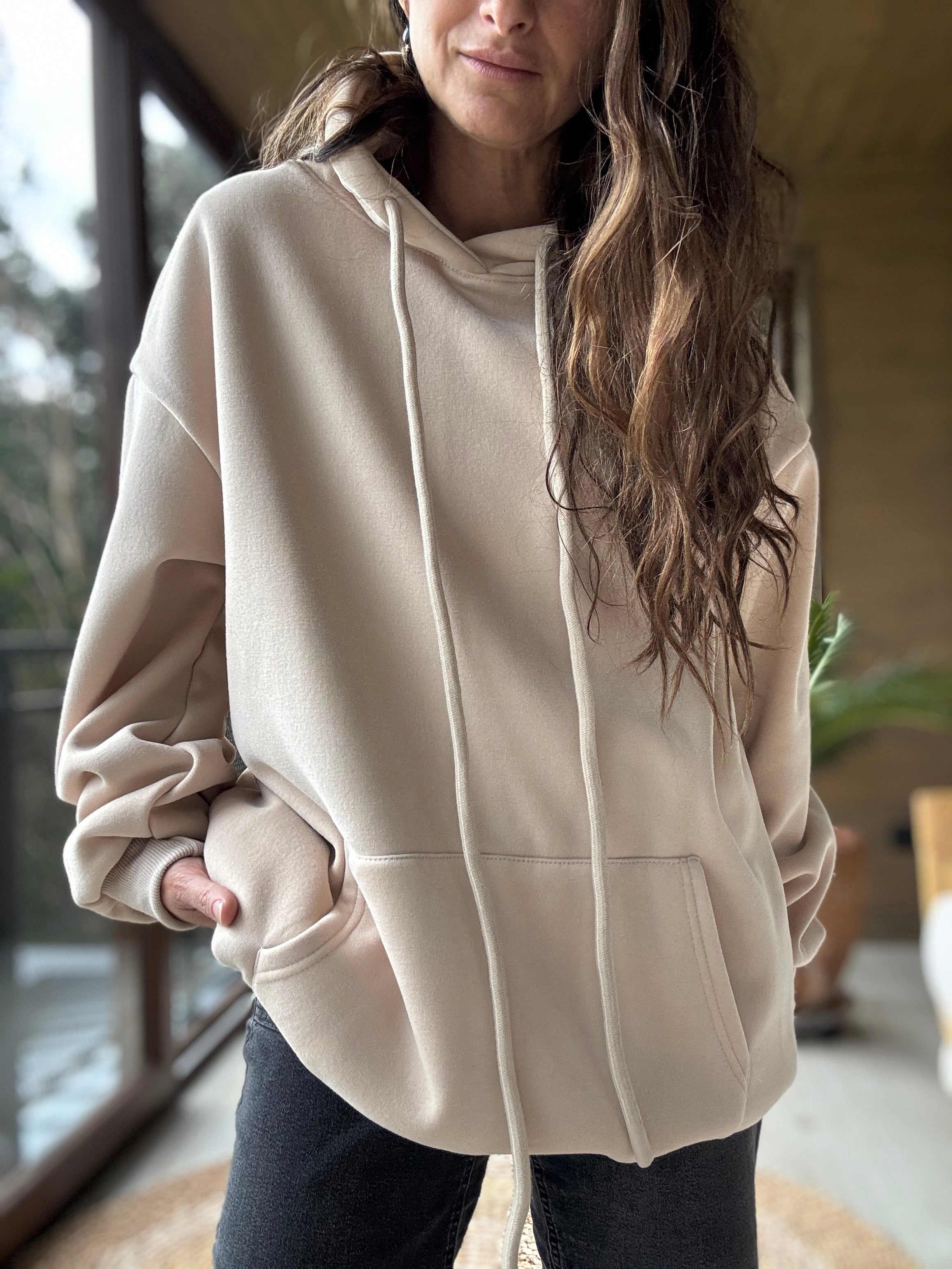 Poleron básico beige