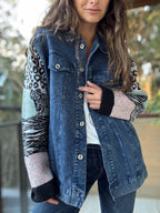 Chaqueta mixta azul jeans lana