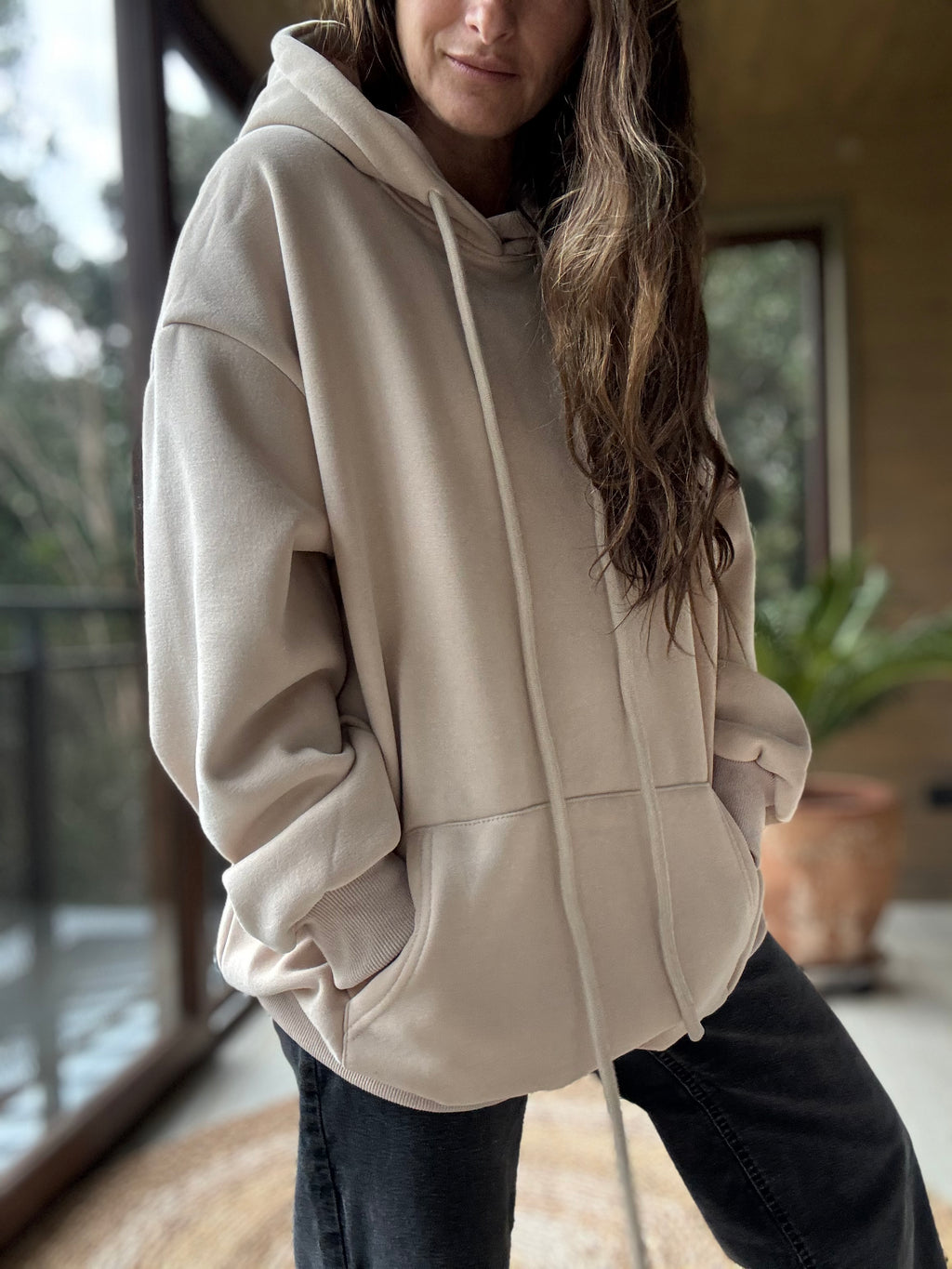 Poleron básico beige