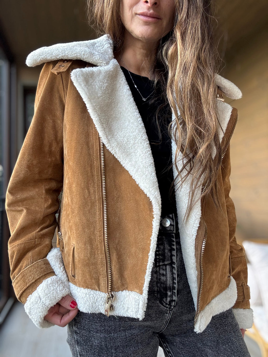 Chaqueta 100% piel marca Zara usada