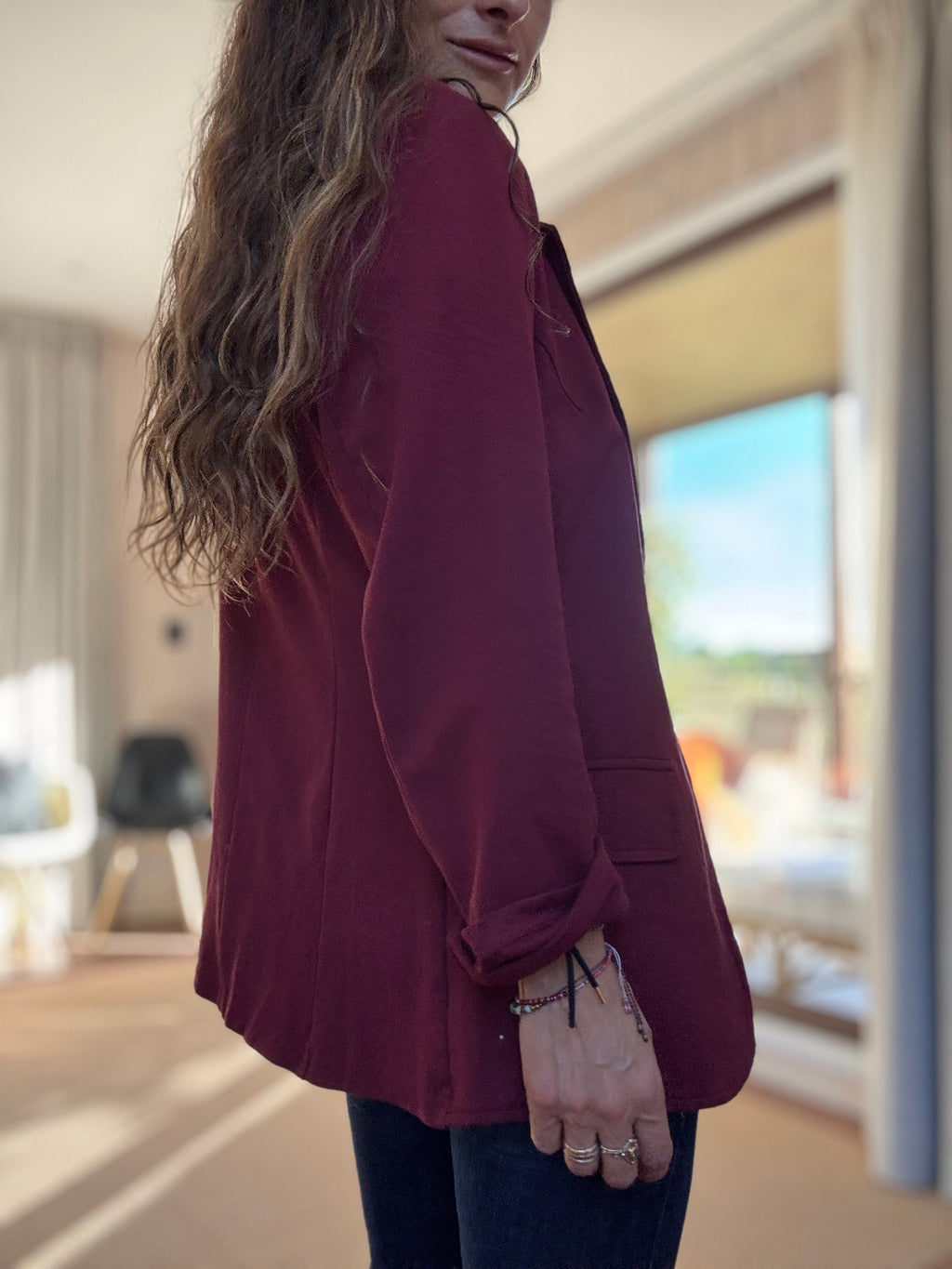Blazer algodón vino