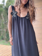 Vestido Flor negro