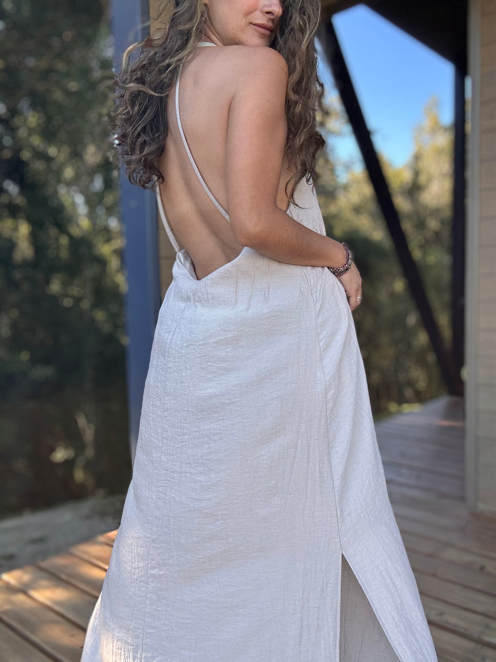 Vestido Clara color crudo