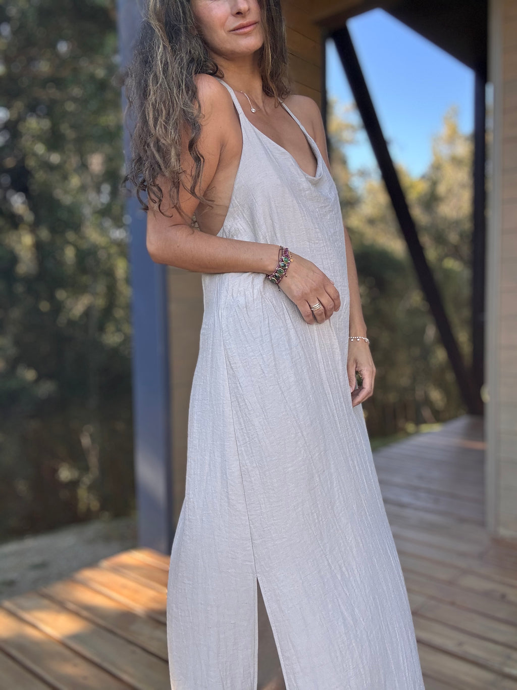Vestido Clara color crudo