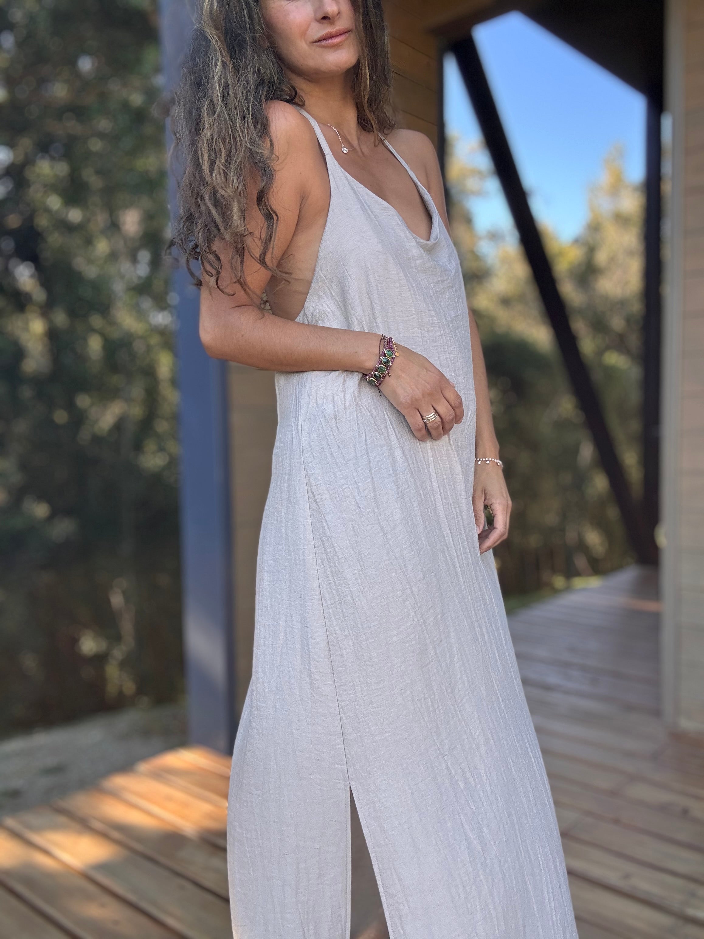 Vestido Clara color crudo