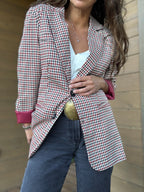 Blazer tartán vino