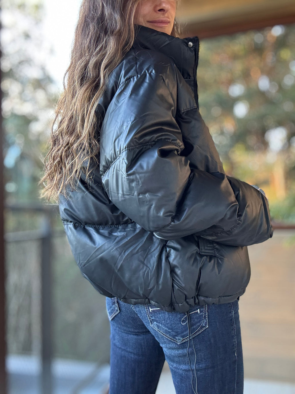 Parka impermeable negro