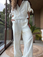 Conjunto bordado blanco