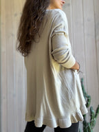 Chaleco básico vuelos beige