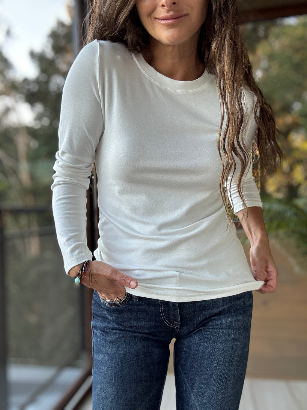Polera básica algodón blanco