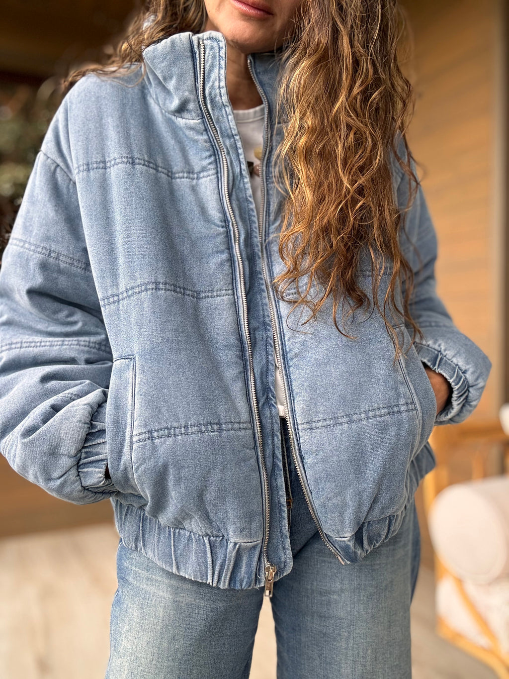Chaqueta jeans acolchada