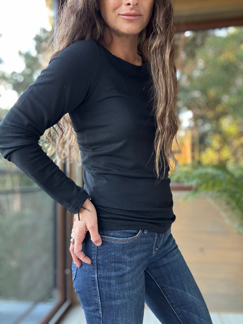 Polera básica algodón negro