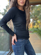 Polera básica algodón negro