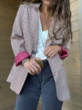 Blazer tartán vino
