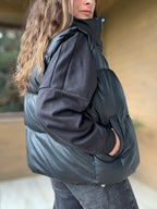 Parka sin mangas impermeable negro