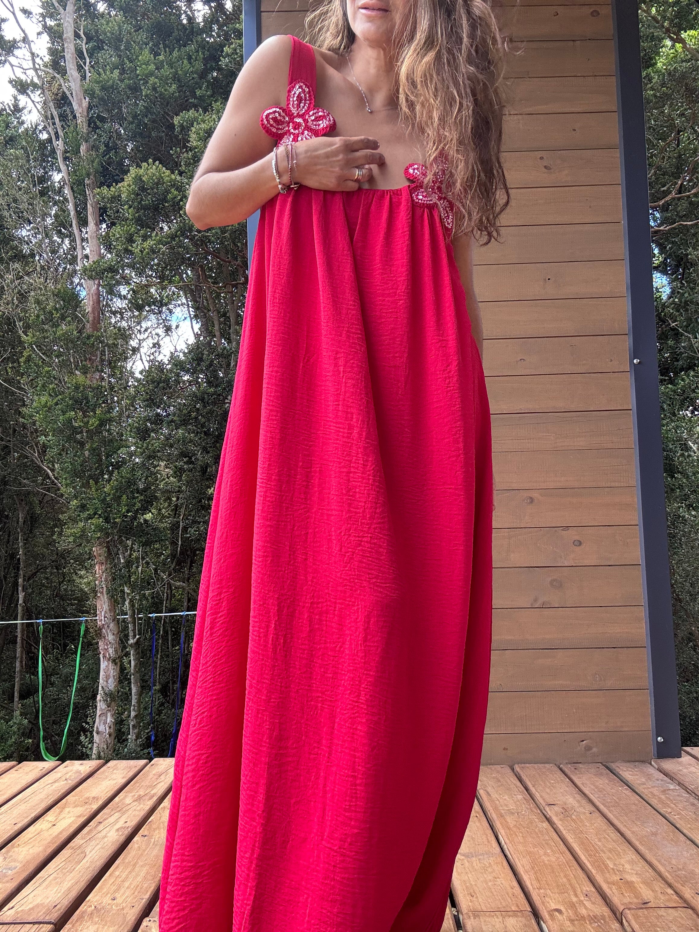 Vestido Flor rojo