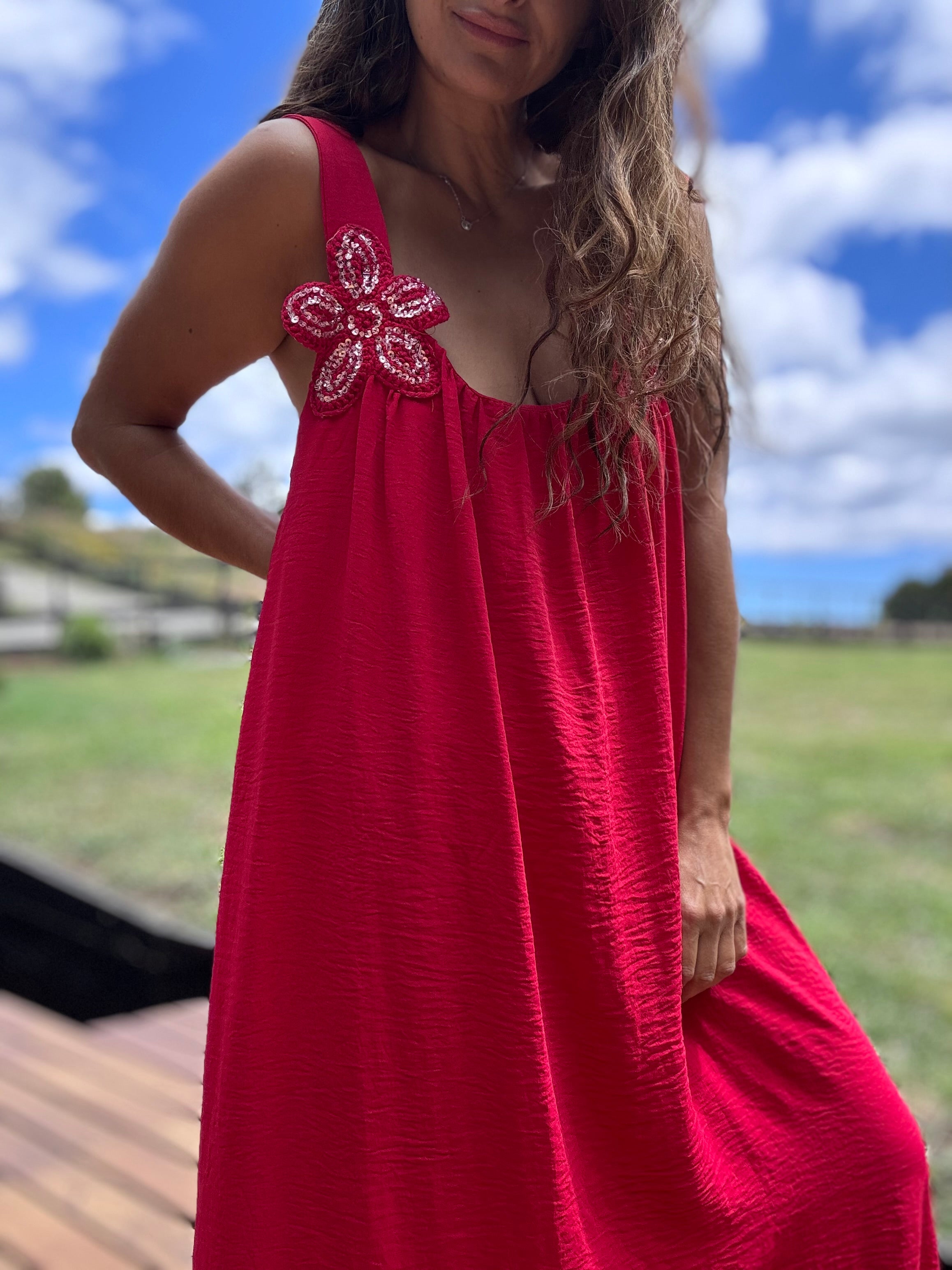 Vestido Flor rojo