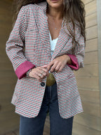 Blazer tartán vino