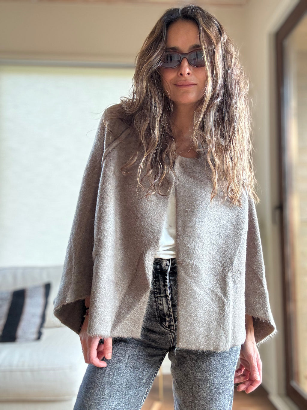 Capa lana taupe