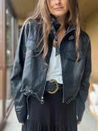 Chaqueta eco cuero corta