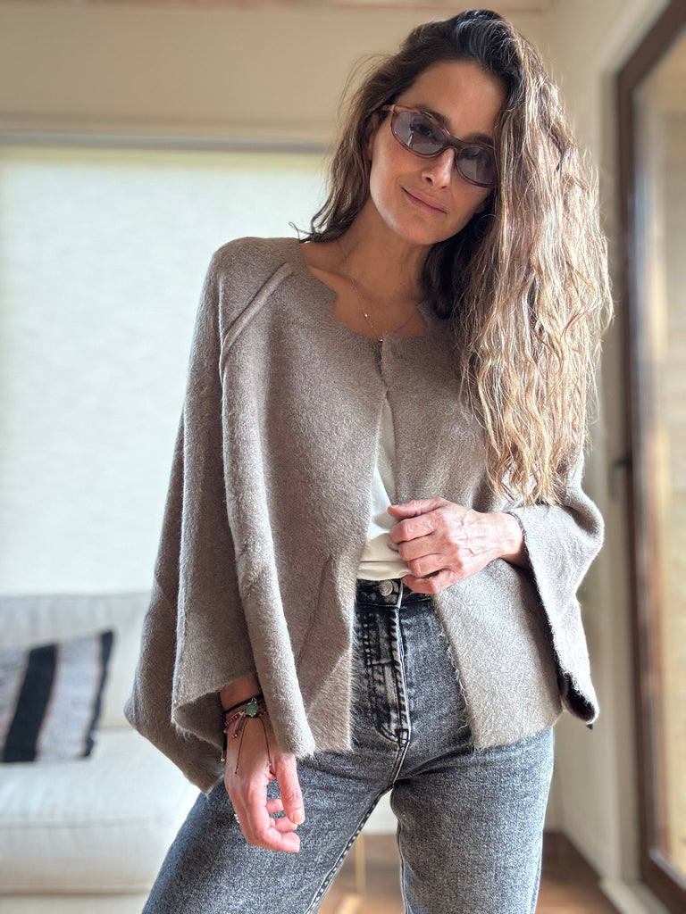 Capa lana taupe