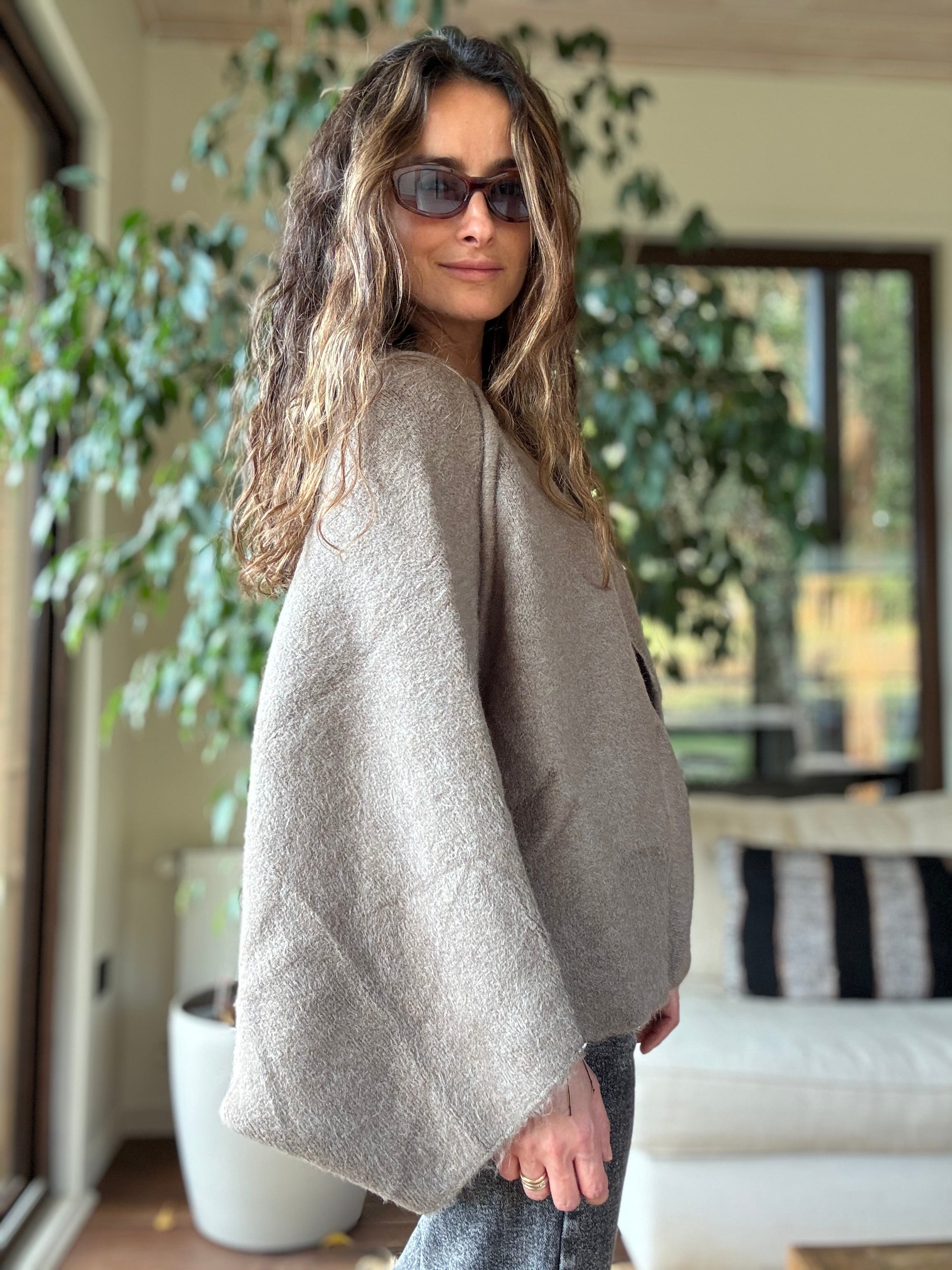 Capa lana taupe