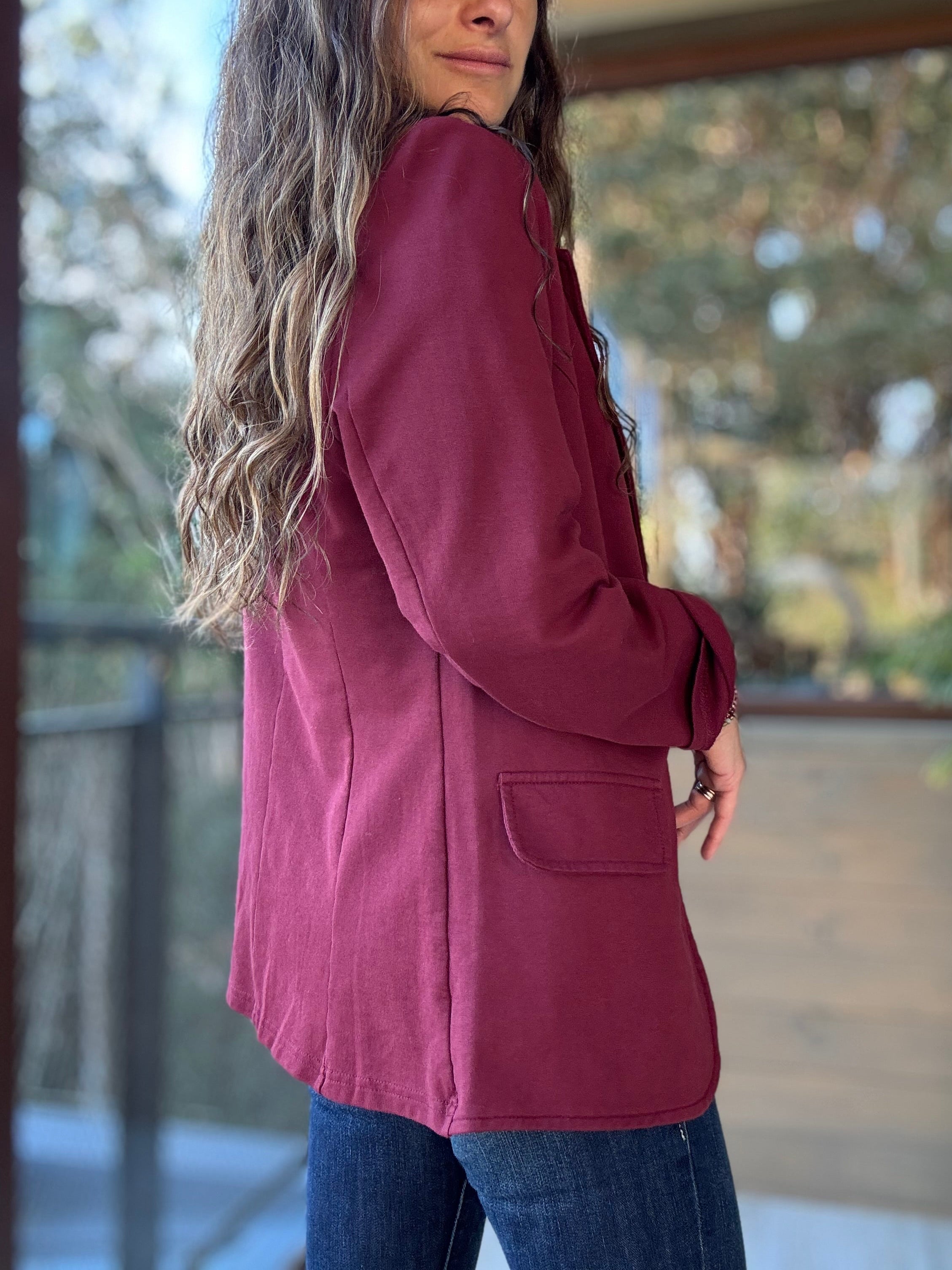 Blazer algodón vino
