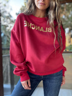 Polerón blanche rojo