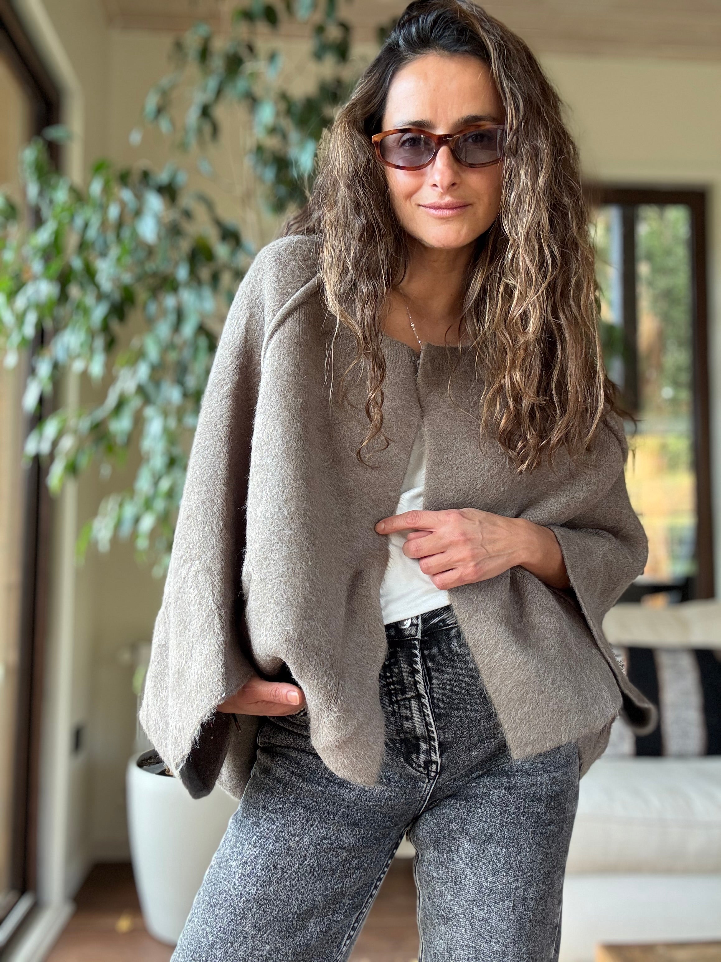 Capa lana taupe
