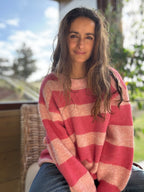 Chaleco líneas rosado