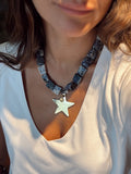 Collar piedra natural azul estrella