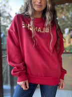 Polerón blanche rojo