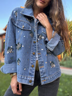 Chaqueta flor lentejuelas
