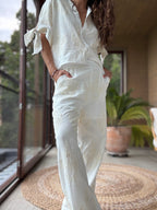 Conjunto bordado blanco