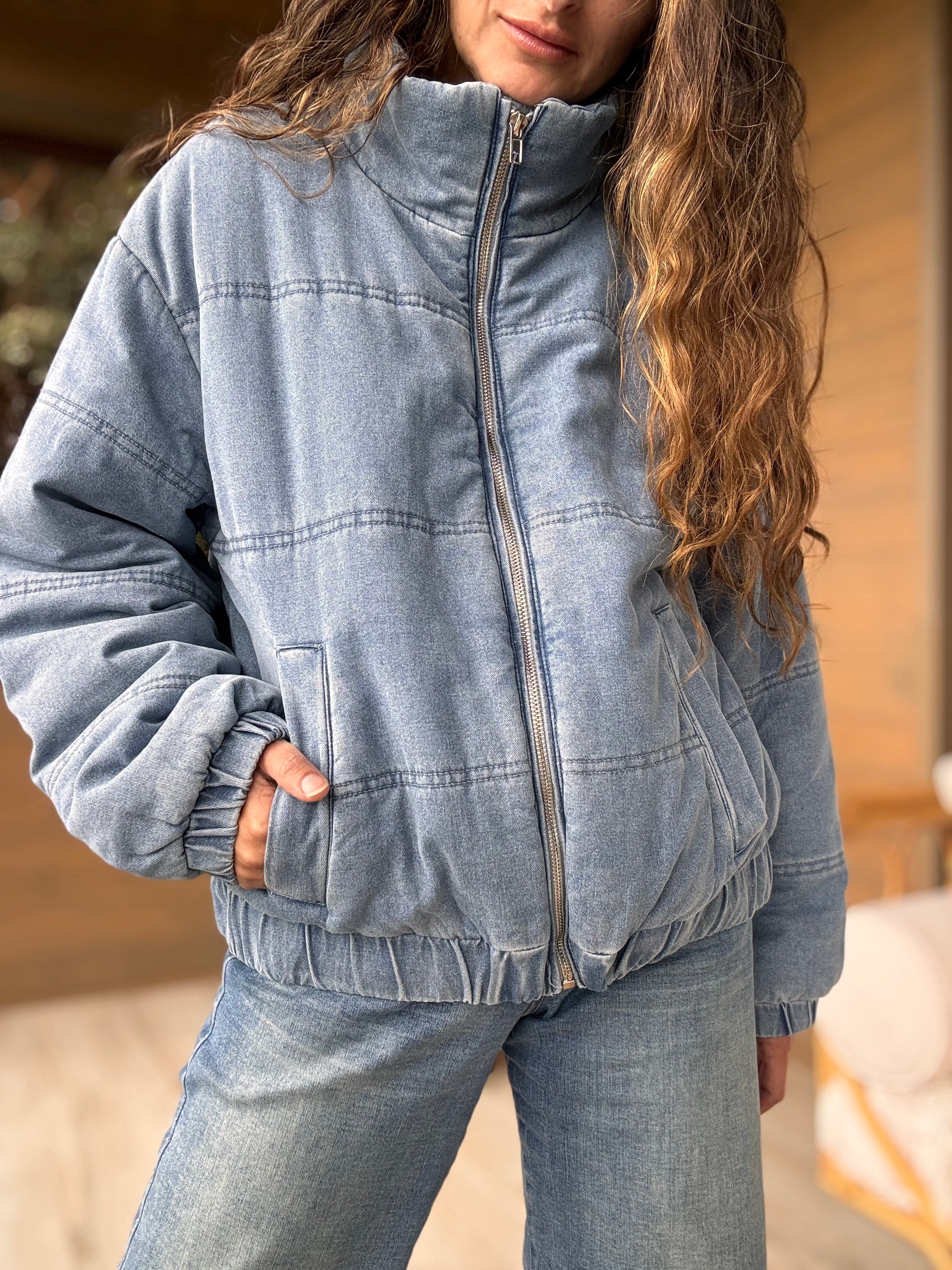Chaqueta jeans acolchada