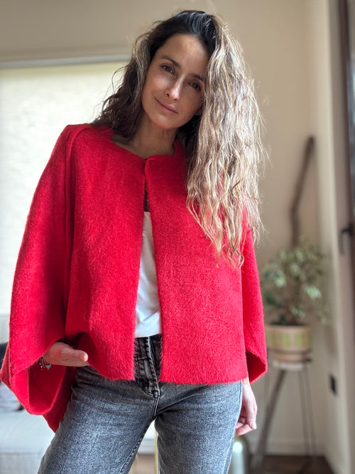 Capa lana rojo