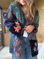 Chaqueta Patchwork con bordados única