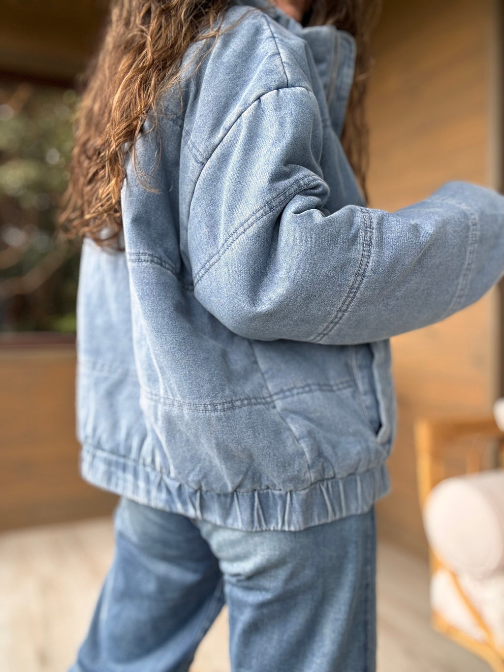 Chaqueta jeans acolchada