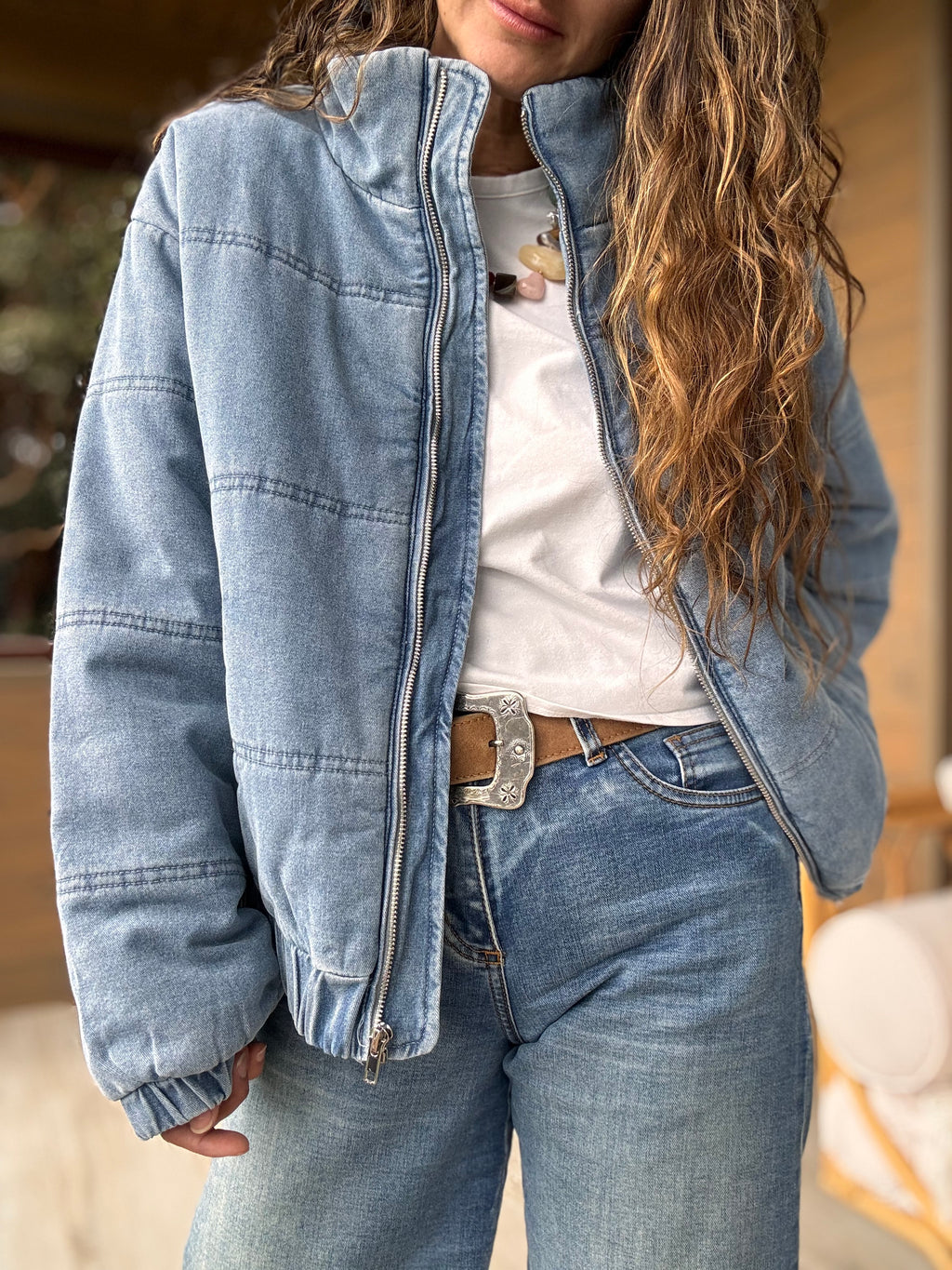 Chaqueta jeans acolchada