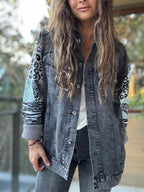 Chaqueta mixta negro jeans lana