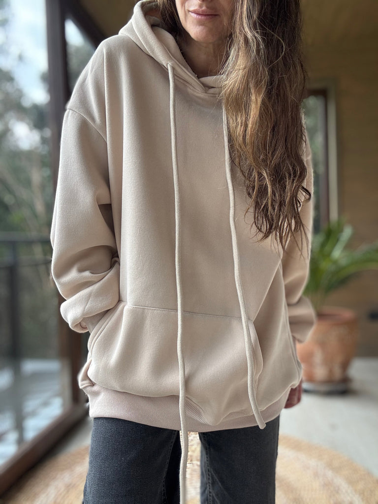 Poleron básico beige