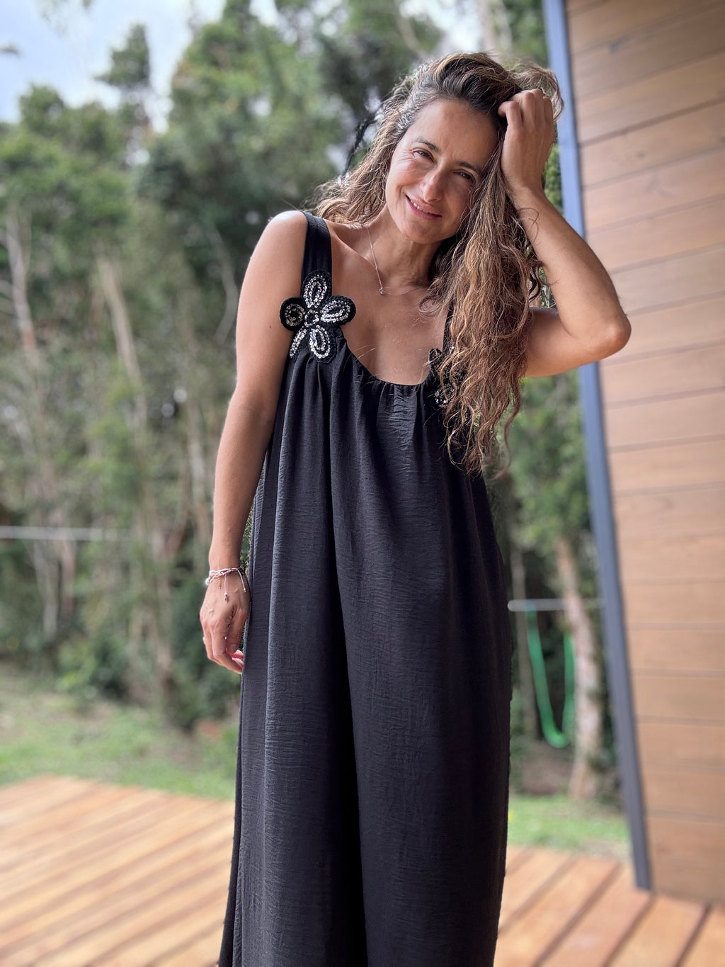 Vestido Flor negro