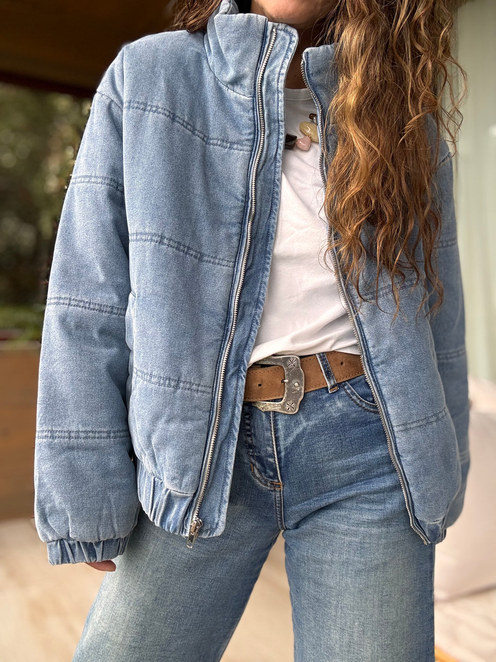 Chaqueta jeans acolchada
