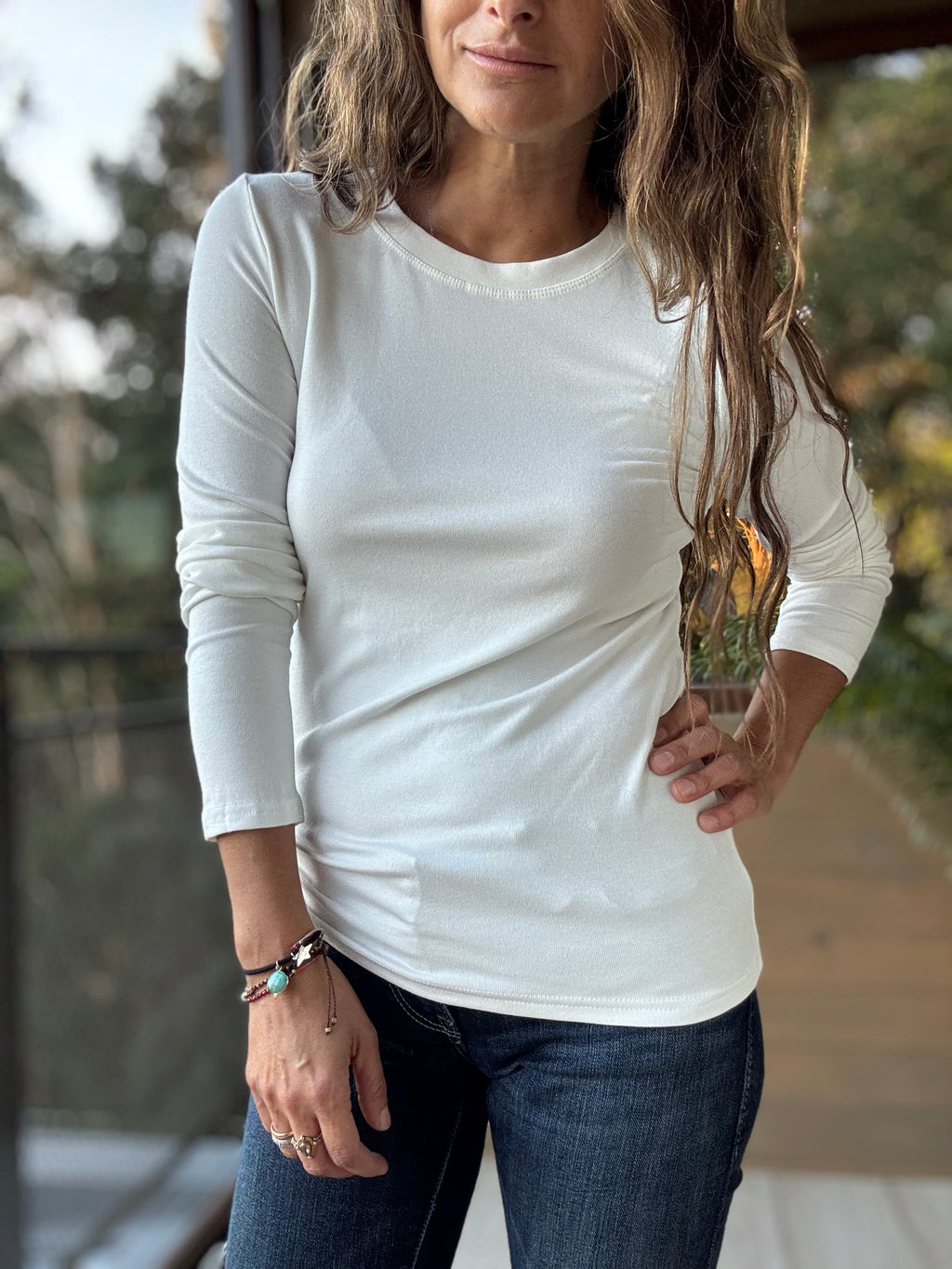 Polera básica algodón blanco