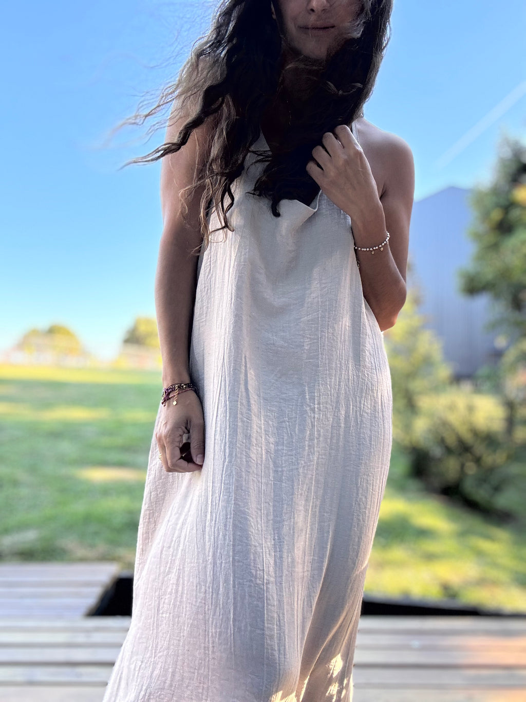 Vestido Clara color crudo