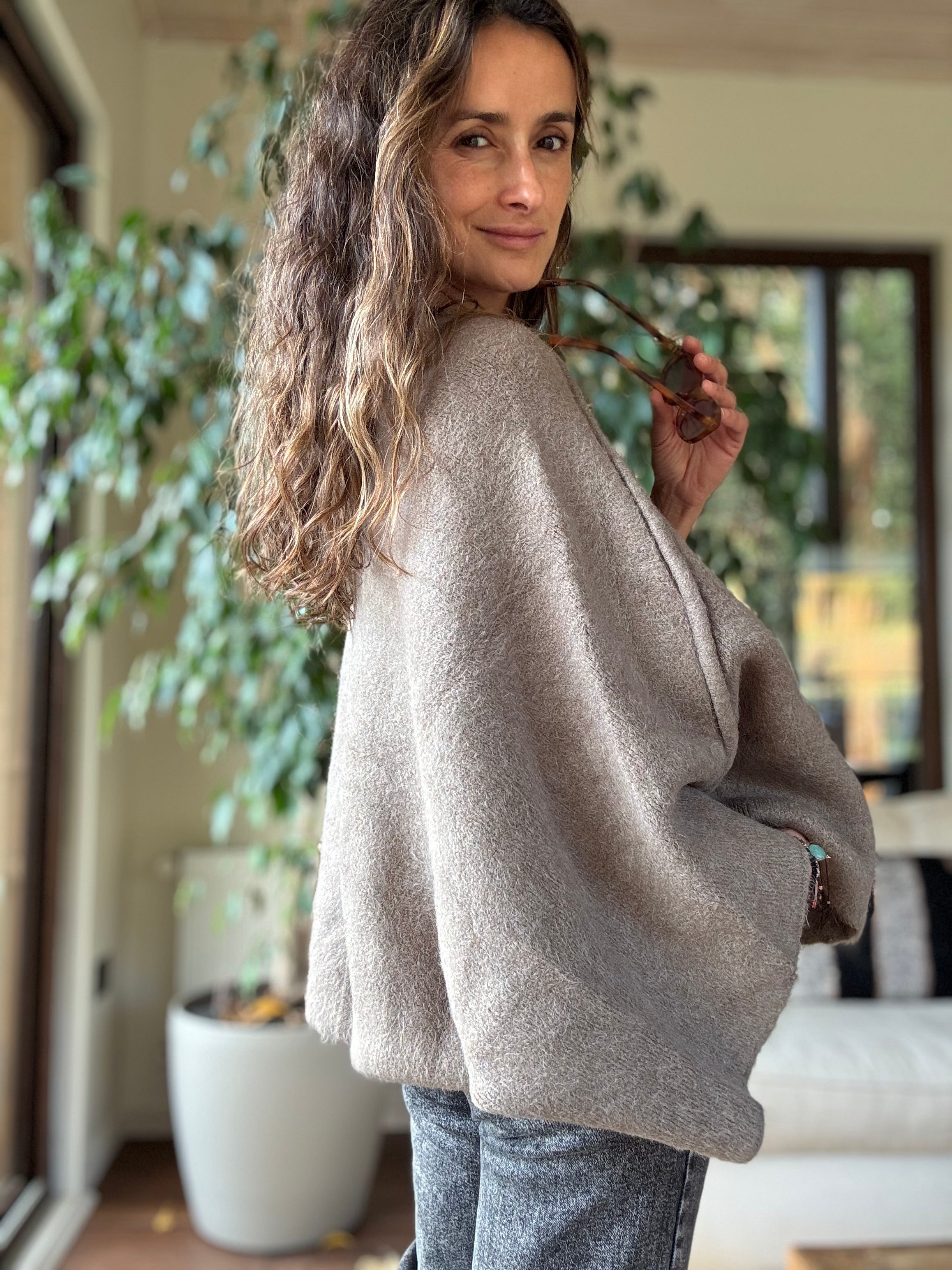 Capa lana taupe