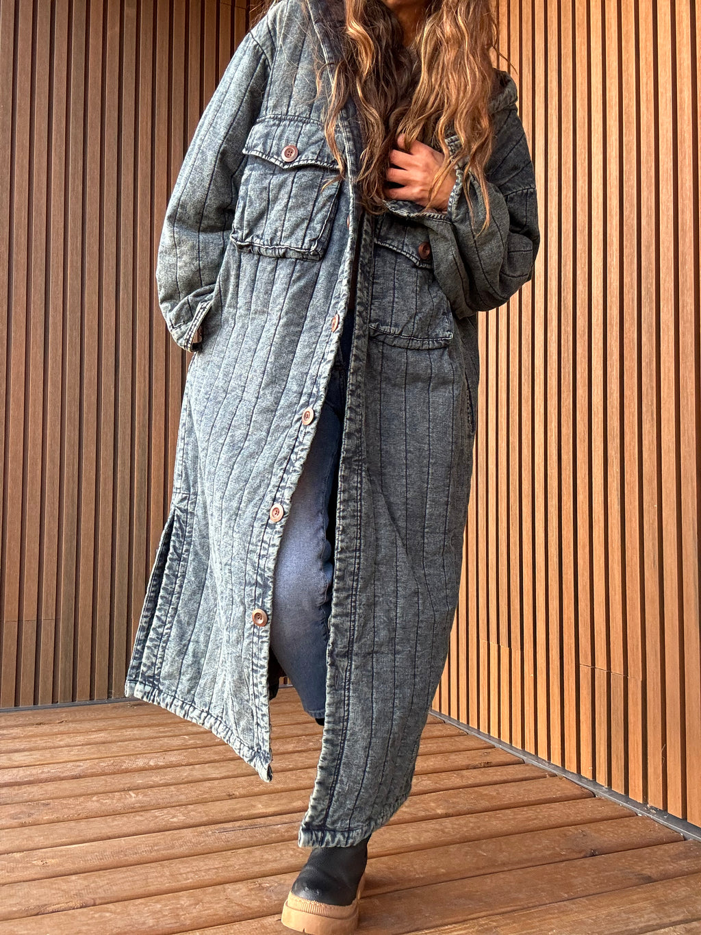 Abrigo jeans azul